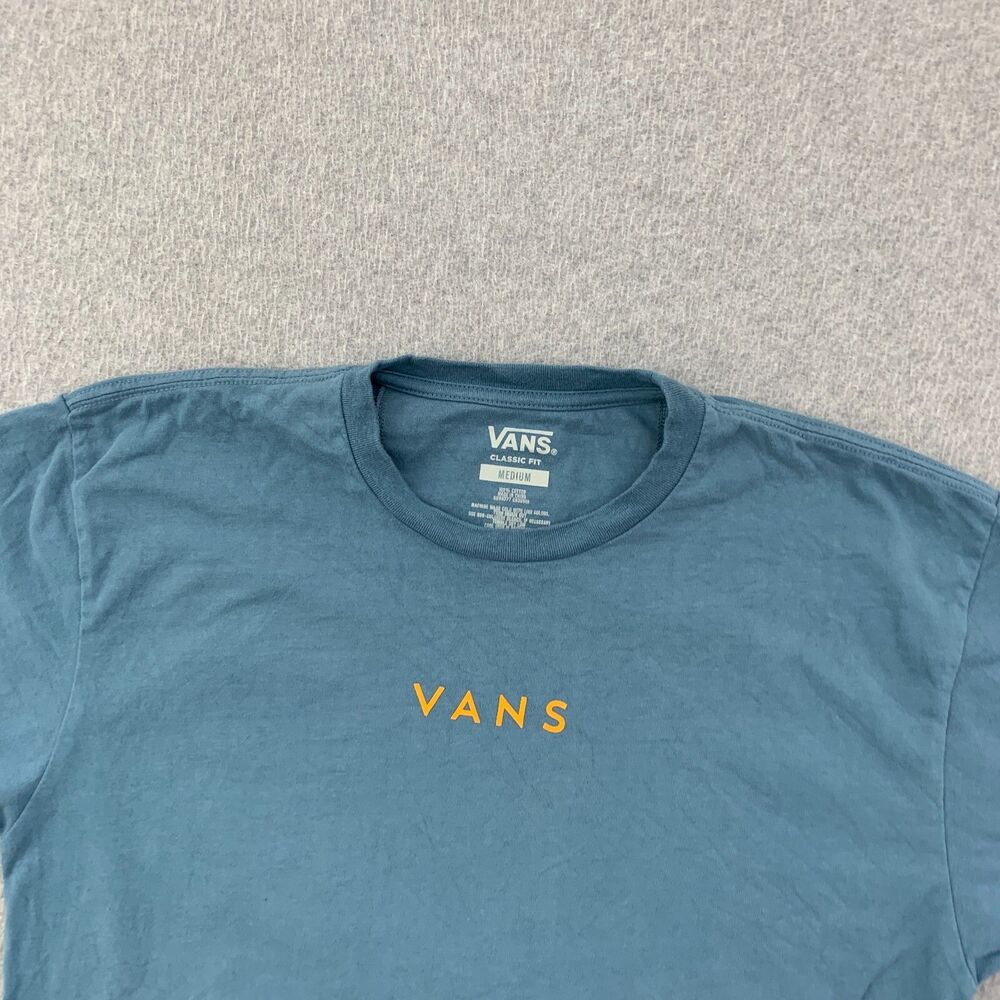 VANS Crewneck T Shirt Mens Medium Classic Fit Blue 100% Cotton Short Sleeve - Picture 2 of 12